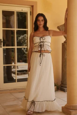 Skirt And Top Sets>Hello Molly Delicate Dusk Set White