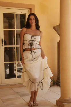 Skirt And Top Sets>Hello Molly Delicate Dusk Set White