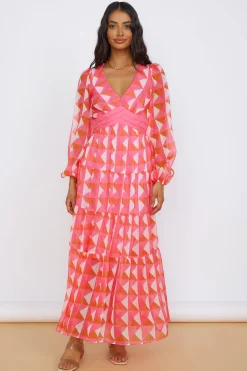 Brunch Dresses|Multipattern Dresses>Hello Molly Delightful Dream Maxi Dress Pink