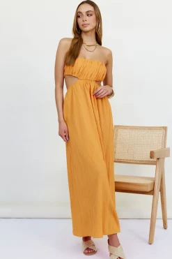 Vacation Dresses|Spring Break Dresses>Hello Molly Delphina Maxi Dress Orange