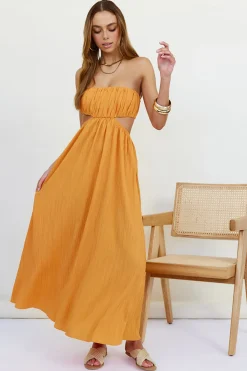 Vacation Dresses|Spring Break Dresses>Hello Molly Delphina Maxi Dress Orange