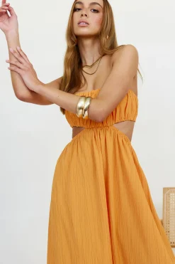 Vacation Dresses|Spring Break Dresses>Hello Molly Delphina Maxi Dress Orange