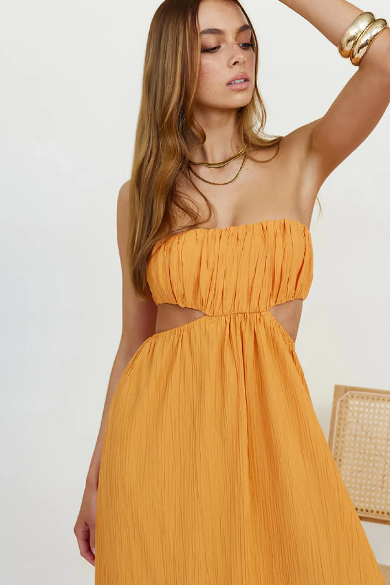 Vacation Dresses|Spring Break Dresses>Hello Molly Delphina Maxi Dress Orange