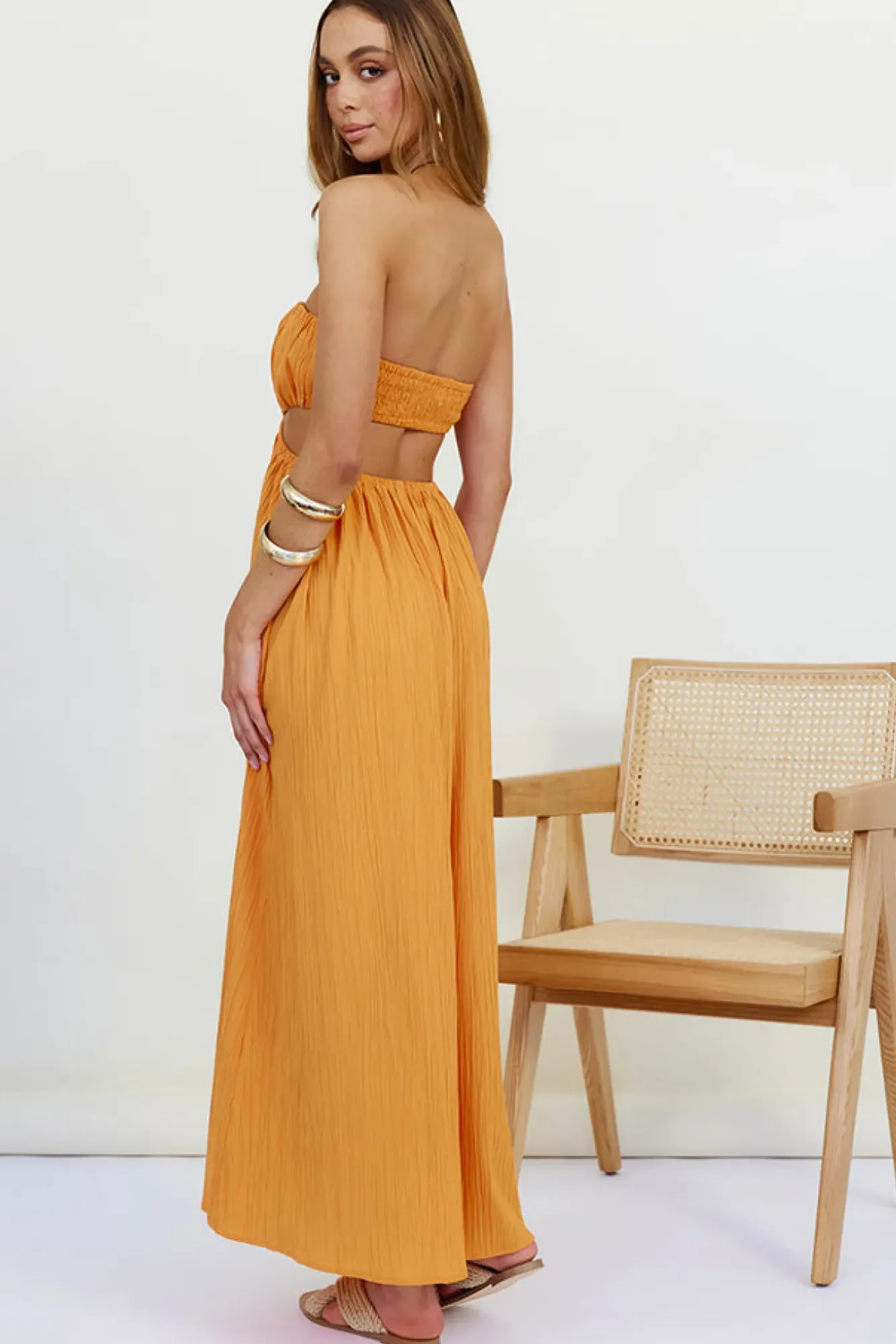 Vacation Dresses|Spring Break Dresses>Hello Molly Delphina Maxi Dress Orange