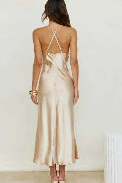 Formal Dresses|Spring Break Dresses>Hello Molly Desert Plains Maxi Dress Champagne
