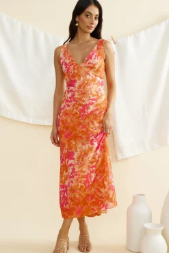 Vacation Dresses|Summer Dresses>Hello Molly Dessert First Maxi Dress Orange