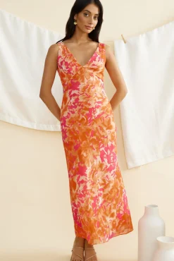 Vacation Dresses|Summer Dresses>Hello Molly Dessert First Maxi Dress Orange