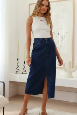 Skirts>Hello Molly Destined Paths Maxi Skirt Blue