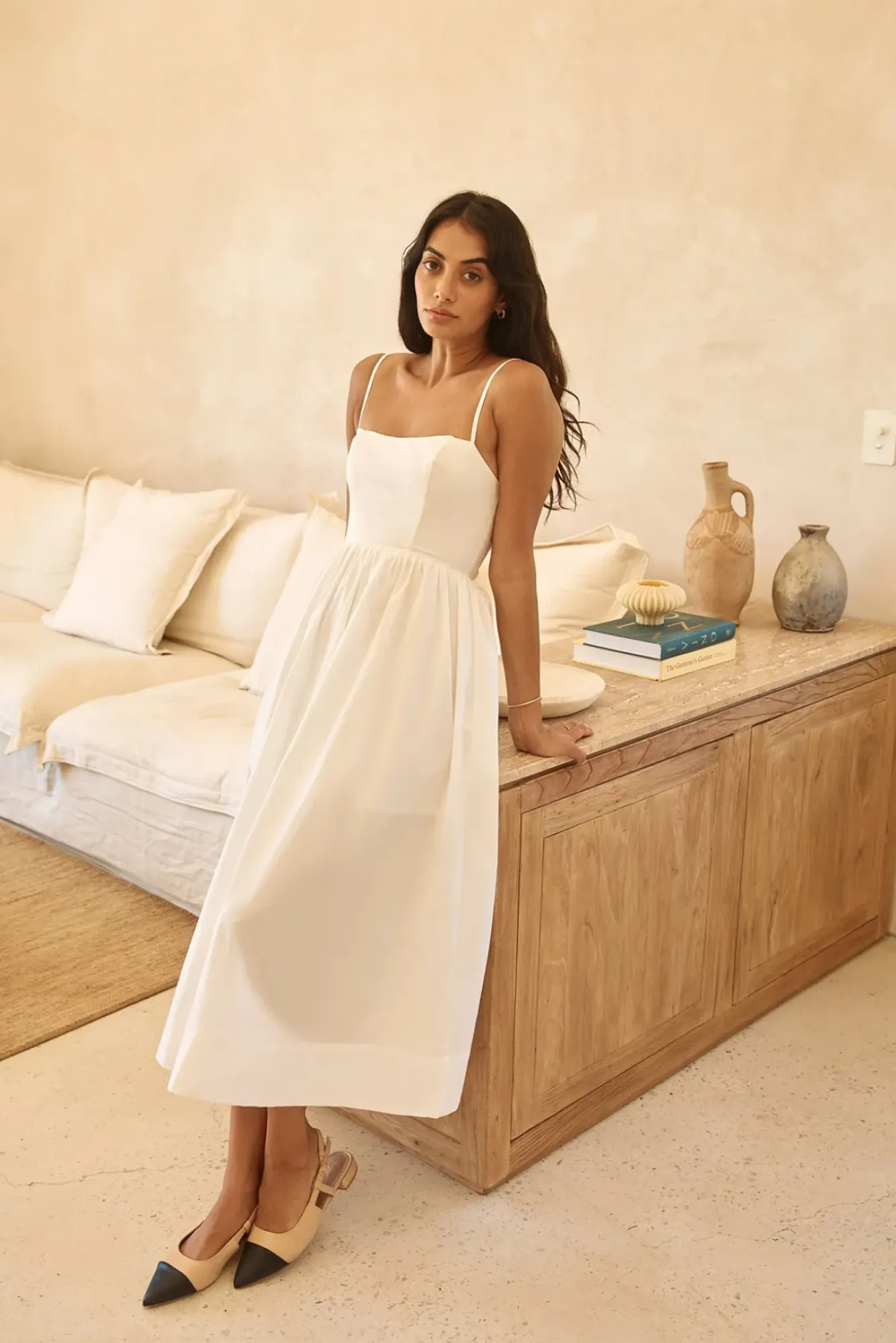 Cocktail Dresses|Brunch Dresses>Hello Molly Diamond Eyes Midi Dress White