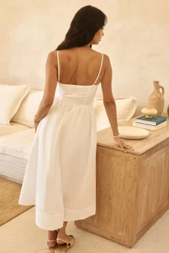 Cocktail Dresses|Brunch Dresses>Hello Molly Diamond Eyes Midi Dress White