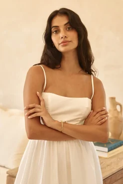Cocktail Dresses|Brunch Dresses>Hello Molly Diamond Eyes Midi Dress White