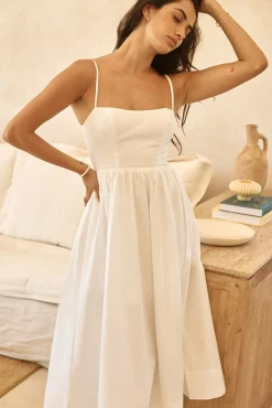 Cocktail Dresses|Brunch Dresses>Hello Molly Diamond Eyes Midi Dress White