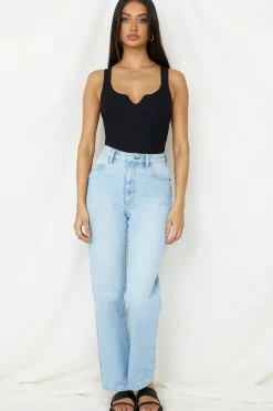 Cropped|Bodysuits>Hello Molly Diamond Sky Bodysuit Black