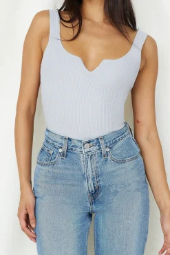Cropped|Bodysuits>Hello Molly Diamond Sky Bodysuit Grey