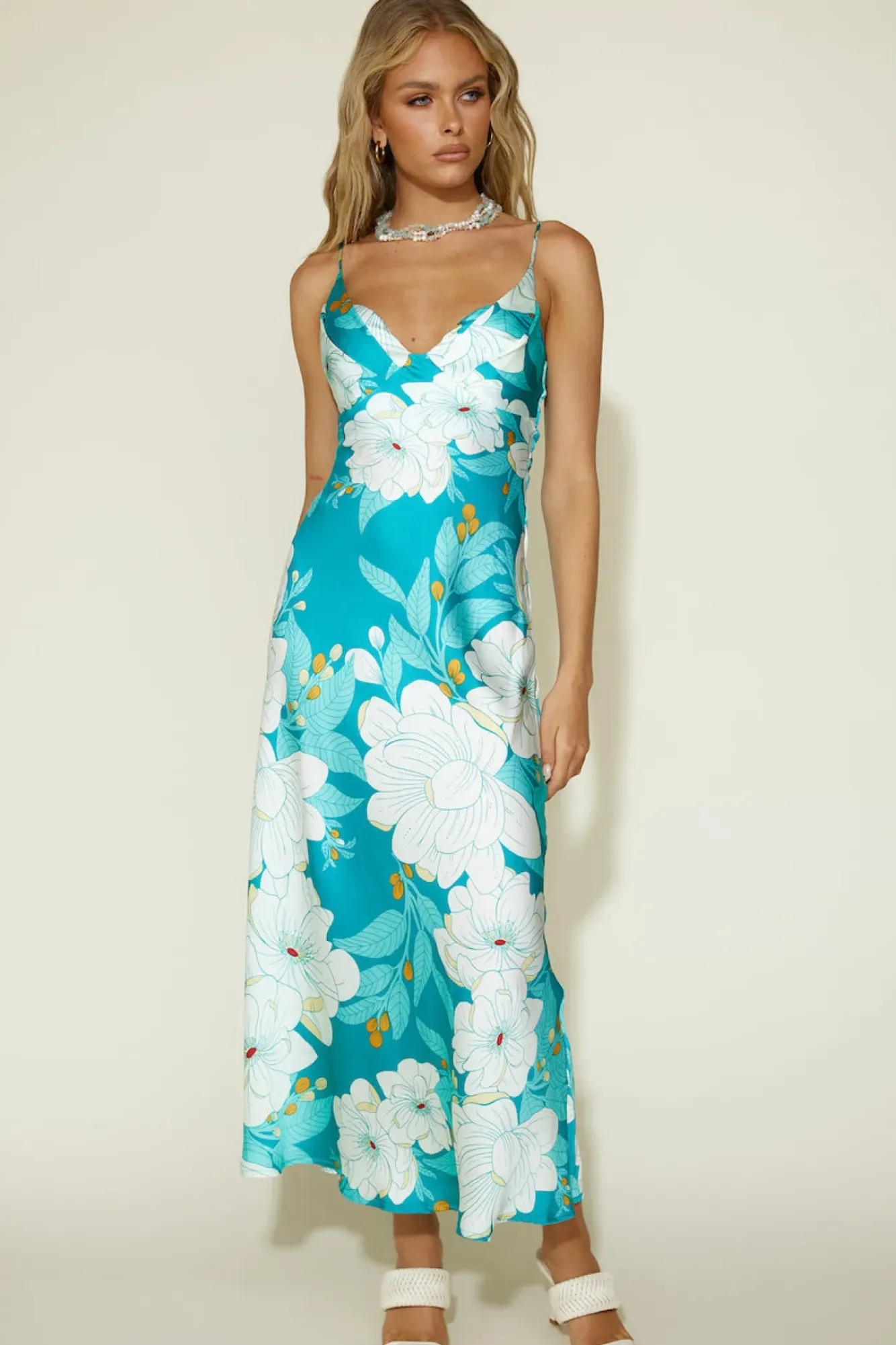 Vacation Dresses|Summer Dresses>Hello Molly Disappear in the Clouds Maxi Dress Blue