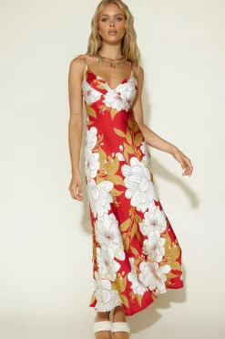 Spring Break Dresses|Multipattern Dresses>Hello Molly Disappear in the Clouds Maxi Dress Red