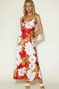 Spring Break Dresses|Multipattern Dresses>Hello Molly Disappear in the Clouds Maxi Dress Red