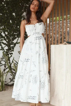 Vacation Dresses|Spring Break Dresses>Hello Molly Divine Energy Maxi Dress White