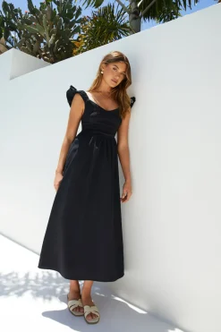 Brunch Dresses|Summer Dresses>Hello Molly Divinity Maxi Dress Black