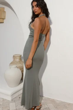 Vacation Dresses|Spring Break Dresses>Hello Molly Do Not Disturb Maxi Dress Sage