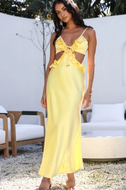 Wedding Guest Dresses|Formal Dresses>Hello Molly Don't Speak Maxi Dress Yellow