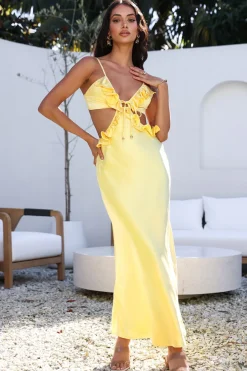 Wedding Guest Dresses|Formal Dresses>Hello Molly Don't Speak Maxi Dress Yellow