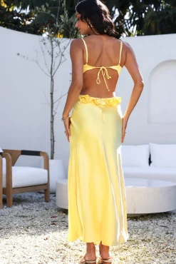 Wedding Guest Dresses|Formal Dresses>Hello Molly Don't Speak Maxi Dress Yellow