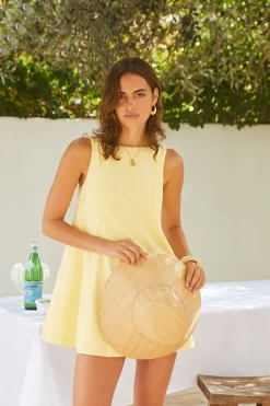 Vacation Dresses|Brunch Dresses>Hello Molly Down the Coast Mini Dress Yellow