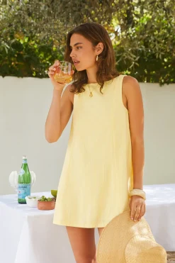 Vacation Dresses|Brunch Dresses>Hello Molly Down the Coast Mini Dress Yellow