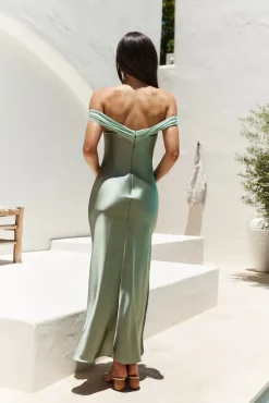 Wedding Guest Dresses|Formal Dresses>Hello Molly Dreamers Delight Off The Shoulder Maxi Dress Green