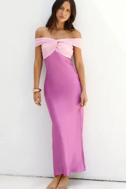 Wedding Guest Dresses|Cocktail Dresses>Hello Molly Dreamers Delight Off The Shoulder Maxi Dress Purple
