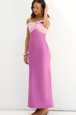 Wedding Guest Dresses|Cocktail Dresses>Hello Molly Dreamers Delight Off The Shoulder Maxi Dress Purple