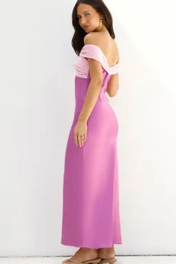 Wedding Guest Dresses|Cocktail Dresses>Hello Molly Dreamers Delight Off The Shoulder Maxi Dress Purple
