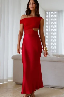 Wedding Guest Dresses|Formal Dresses>Hello Molly Dreamer’s Path Off The Shoulder Maxi Dress Red