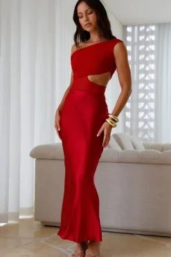 Wedding Guest Dresses|Formal Dresses>Hello Molly Dreamer’s Path Off The Shoulder Maxi Dress Red