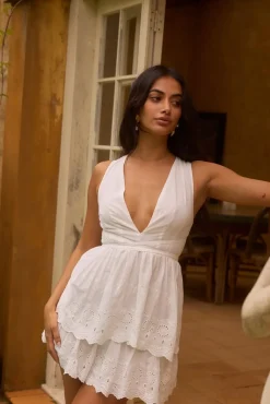 Vacation Dresses|Date Night Dresses>Hello Molly Dreaming of Us Mini Dress White