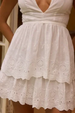 Vacation Dresses|Date Night Dresses>Hello Molly Dreaming of Us Mini Dress White