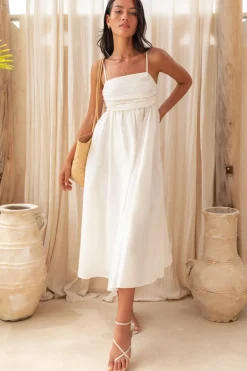 Wedding Guest Dresses|Vacation Dresses>Hello Molly Dreamscapes Midi Dress White