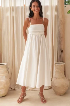Wedding Guest Dresses|Vacation Dresses>Hello Molly Dreamscapes Midi Dress White