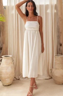 Wedding Guest Dresses|Vacation Dresses>Hello Molly Dreamscapes Midi Dress White