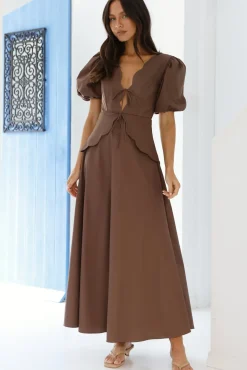 Wedding Guest Dresses|Flowy Dresses>Hello Molly Dreamy Escape Maxi Dress Brown