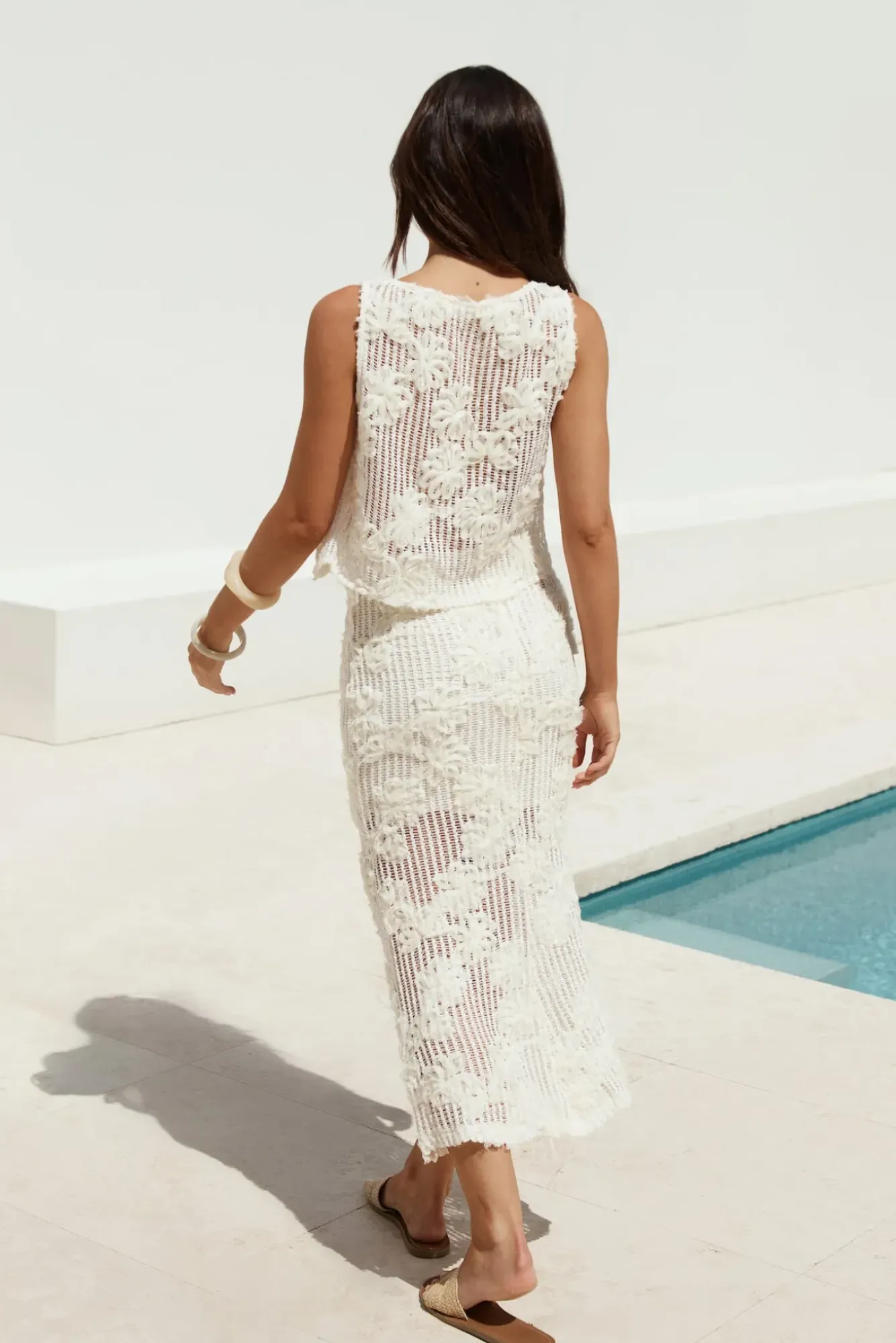 Skirt And Top Sets>Hello Molly Dry Martini Floral Set White