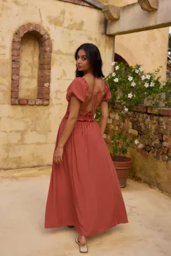 Vacation Dresses|Brunch Dresses>Hello Molly Dusk and Dawn Maxi Dress Brown