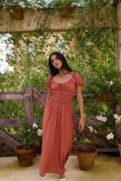 Vacation Dresses|Brunch Dresses>Hello Molly Dusk and Dawn Maxi Dress Brown