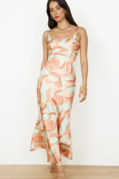 Vacation Dresses|Spring Break Dresses>Hello Molly Earth Sign Maxi Dress Orange