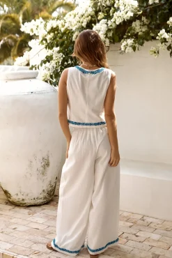 Pants>Hello Molly Easy Breezy Pant White