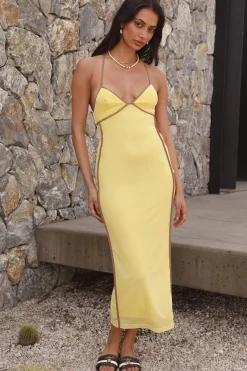 Brunch Dresses|Backless Dresses>Hello Molly Easy Darling Maxi Dress Yellow