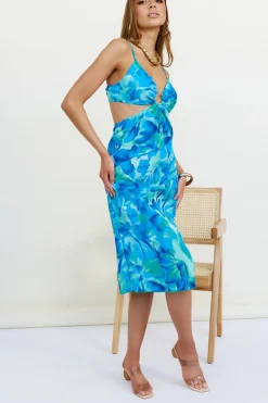 Spring Break Dresses|Summer Dresses>Hello Molly Elation Midi Dress Blue