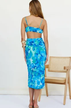 Spring Break Dresses|Summer Dresses>Hello Molly Elation Midi Dress Blue