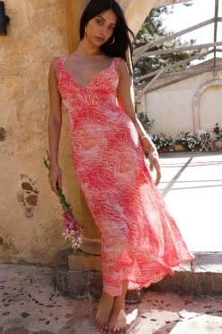 Wedding Guest Dresses|Cocktail Dresses>Hello Molly Electric Love Maxi Dress Red